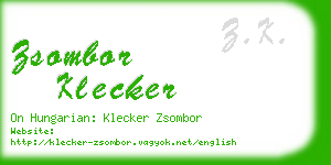 zsombor klecker business card